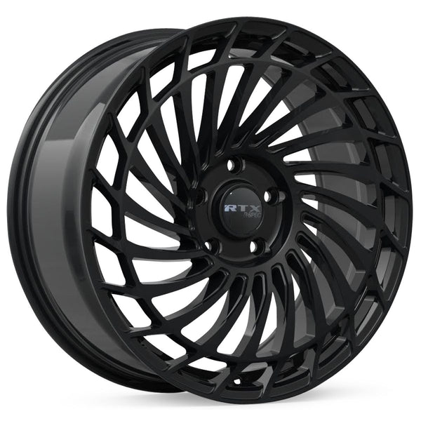 RTX R-SPEC RS06 Alloy Wheel Rim Gloss Black Size 20x8.5 Inch Bolt Pattern 5x114.3 Offset 40 Center Bore 67.1 Center Caps included Lug Nuts NOT included (priced individually)
