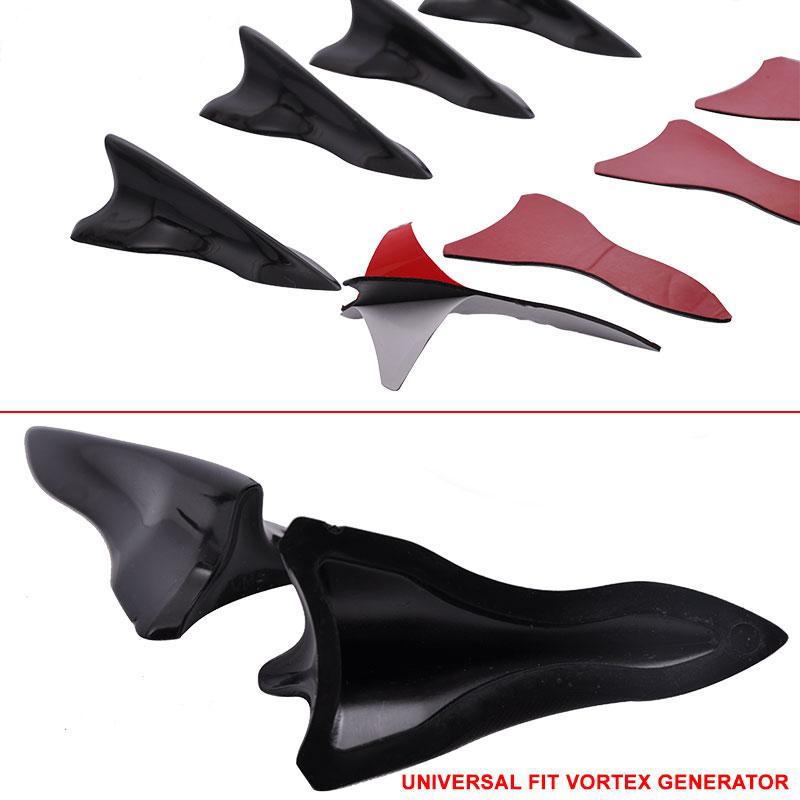 Universal Fit Shark Fin Spoiler Diffuser Jet PP 10 Pcs Roof Fin (3.25"x1.75") S2 Style-CFL Carbon Fiber Print
