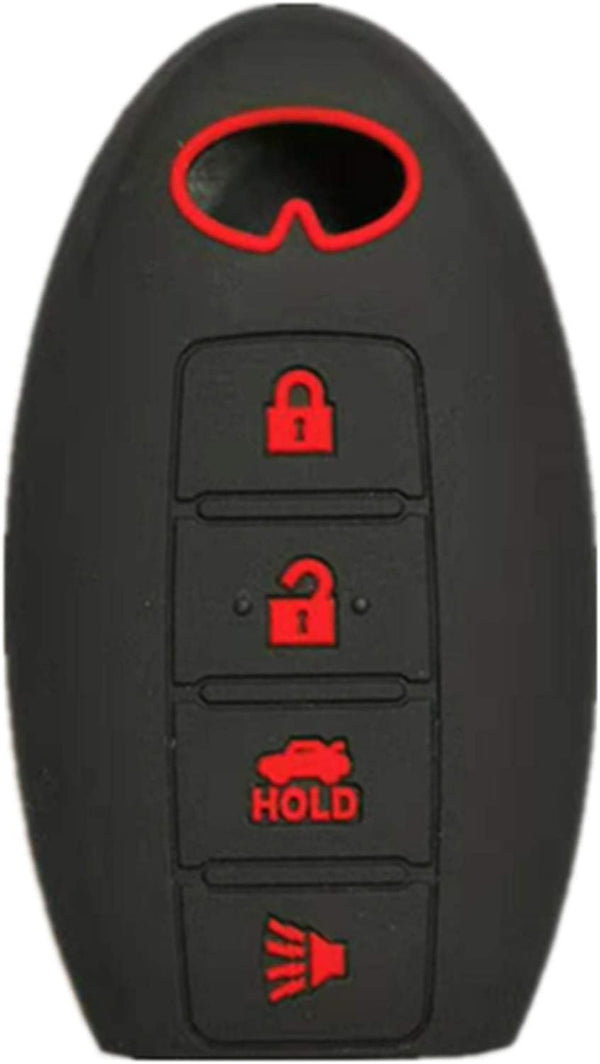 Infiniti Remote Key Case Holder 4 Button Silicone Rubber Cover Key Protector for Infiniti EX35 FX50 G35 G37 M45 QX56 FX50 M35 M56 QX60 QX80 JX3