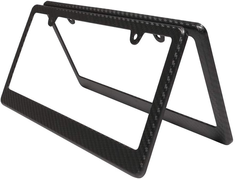 License Plate Frame Holder Bracket Plastic Frame Carbon Texture - 2 pieces a set (* Carbon Fiber Texture* )