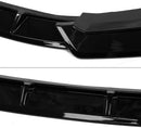 Front Lip 2019-2021 Honda Civic 4 door CS Style (3 pcs) Glossy Black / Carbon Fiber Print Front Bumper Lip