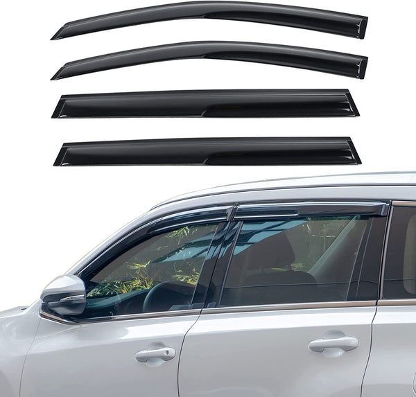 Window Visor 2014-2019 Toyota Highlander Smoked Aero Mugen Style Wind Deflectors Stick On Window Visors