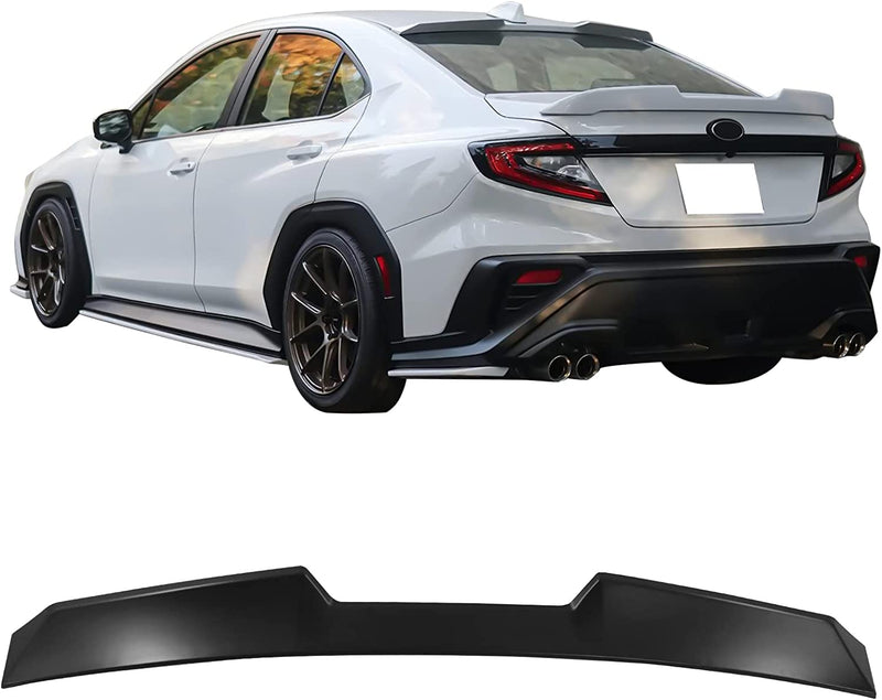Roof Spoiler Compatible With 2022-2024 Subaru WRX, Unpainted Black ABS Plastic V Style Rear Window Visor Wing Lip
