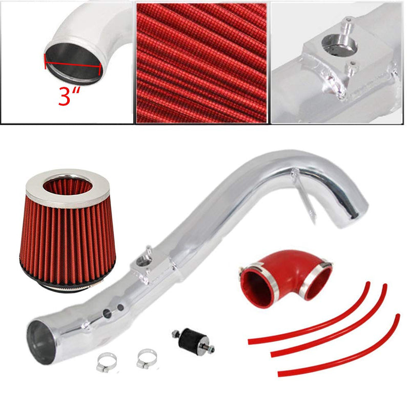 Cold Air Intake Kit + Filter Combo RED Compatible For 06-11 Honda Civic Si 2.0L I4