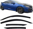 Window Visor Deflector Rain Guard 10th gen civic coupe 2016-2021 Honda Civic 2 door Coupe Mugen Style 10TH GEN CIVIC ( Coupe but it's 4 pieces a set, see the pictures)