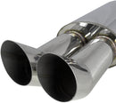 ASA Universal DTM Style 2.5" Inlet/3" Outlet Stainless Steel Exhaust Muffler w/ Dual Tips