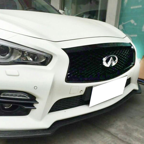 Front Hood Grill Mesh Pre-Painted Glossy Black Grille Compatible With 2014-2019 Infiniti Q50 | Eau Rouge ER Style ABS Glossy Black Front Bumper Grill Hood Mesh