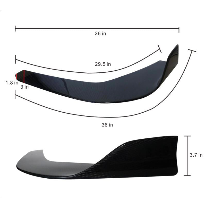 Universal Fit Real Carbon Fiber CF Winglet Type 3 Lip Splitter Diffuser ( 2 Pieces )