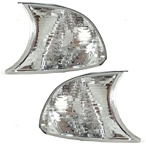 Park Signal Corner Marker Lights Lamps Clear Lenses Replacement for 1999-2001 BMW 3 Series E46