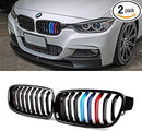Grille 2012-2019 BMW 3 Series F30 Sedan Kidney Grill Grille Glossy Black with M colour/ Pair