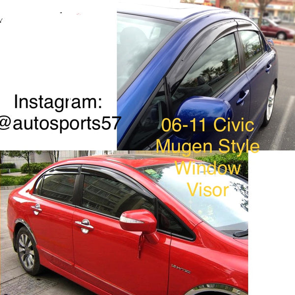 Mugen style window visors store civic coupe