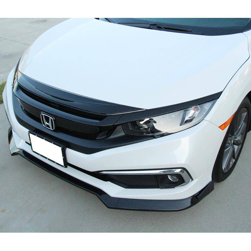 Front Lip 2019-2021 Honda Civic IKV2 Style Front Bumper Lip - Carbon Fiber Print 3 pieces /SET - Auto Sports Accessories & Performance