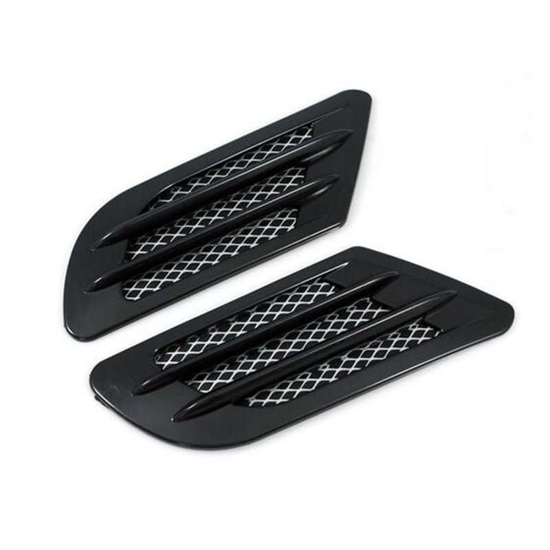 2pcs Carbon Black Universal Car Side Fender Intake Air Flow Vent Sticker  Cover Decorative Car Styling Exterior Accessories