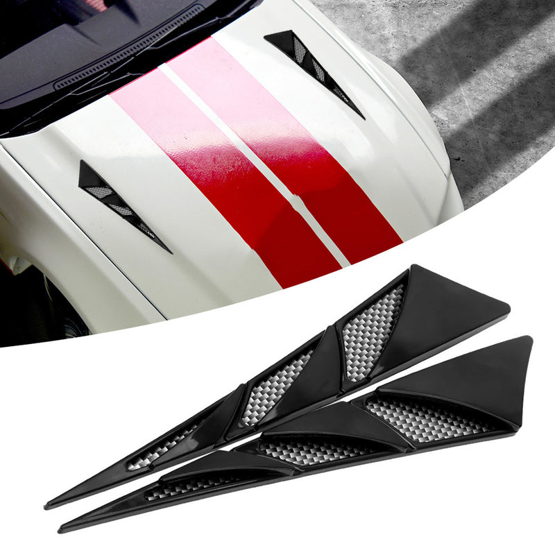 Car Hood Stickers Black Universal Side Air Intake Flow Vent Cover Decorative Car-styling