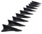 Universal Fit Shark Fin Spoiler Diffuser Jet PP 10 Pcs Roof Fin (3.25"x1.75") S2 Style