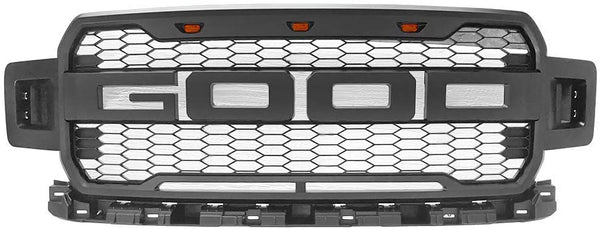 Front Grille fits 2018-2020 Ford F150 Raptor Style Front Bumper Grille Matte Black