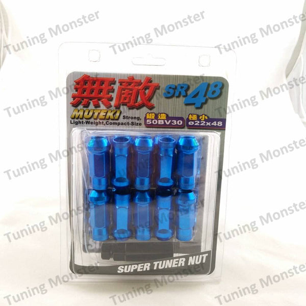 MUTEKI SR48 LUG NUTS STEEL 20 PCS OPEN END EXTENDED TUNER 48MM KEY
