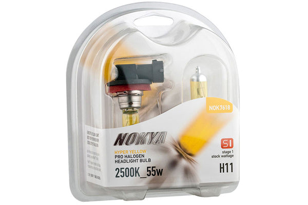 Nokya Hyper Yellow H11 Light Bulbs 2500K 55W (Stage 1)