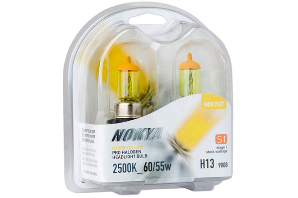 Nokya Hyper Yellow H13/9008 Light Bulbs 2500K 60/55W (Stage 1)
