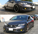 Front Lip 2014-2015 Honda Civic Coupe IKON Style Unpainted Front Bumper Lip PU