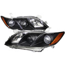 Headlight 2007-2009 Toyota Camry Projector Headlights w/ Amber Reflectors (Matte Black Housing/Clear Lens)