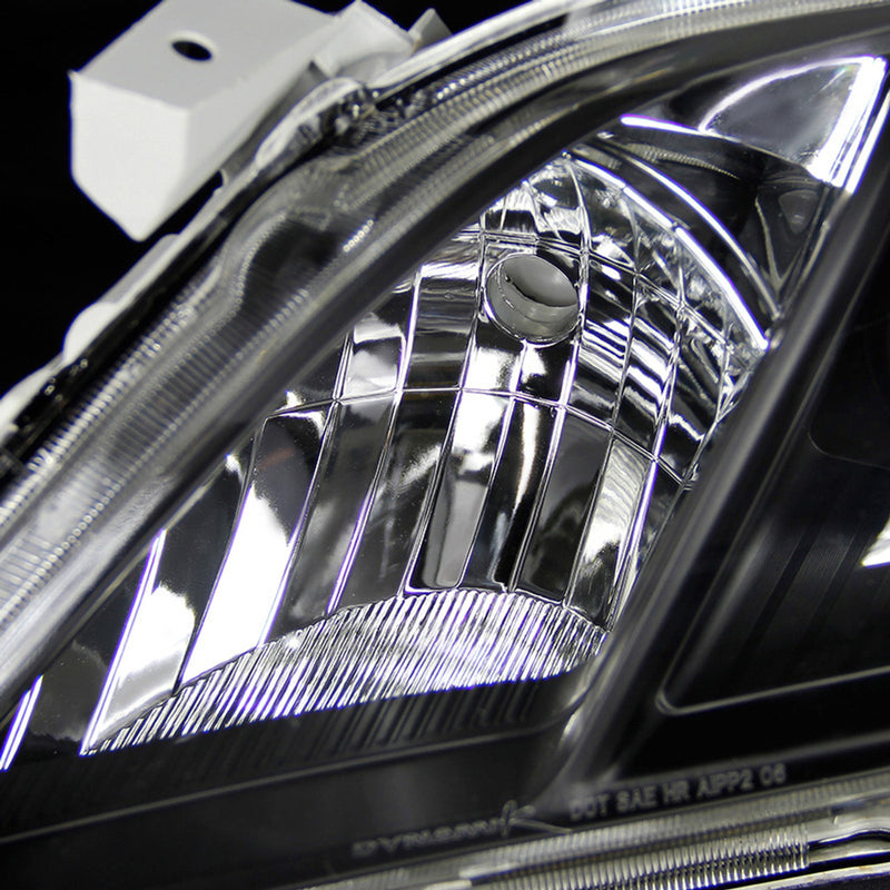 Headlight 2007-2009 Toyota Camry Projector Headlights w/ Amber Reflectors (Matte Black Housing/Clear Lens)