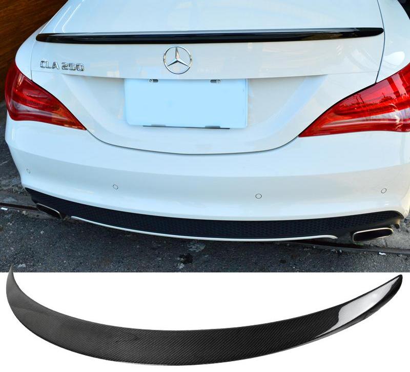 Spoiler AMG Style Fits 2014-2019 Mercedes CLA W117 Sedan Real Carbon Fiber /Glossy Black