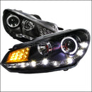 R8 STYLE LED PROJECTOR HEADLIGHTS FOR 09-12 VOLKSWAGEN GOLF