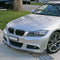 Front Lip 2009-2011 BMW 3 Series E90 Glossy Black / Matte Black 3PC Front Bumper Lip Kit