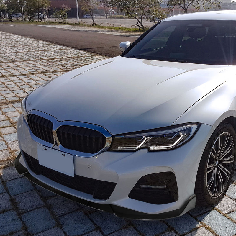 Front Lp 2019-2022 BMW 3 Series G20 G21 M Sport/M340i Glossy Glossy Black Polypropylene 3PC Bumper Lip