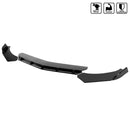 Universal 3-PC Front Bumper Lip (Glossy Black / Matte Black) Adjustable width Vent Design