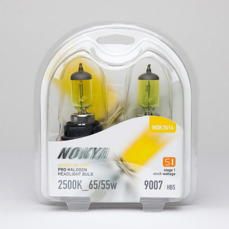 Nokya Hyper Yellow 9007/HB5 Light Bulbs 2500K 65/55W (Stage 1)