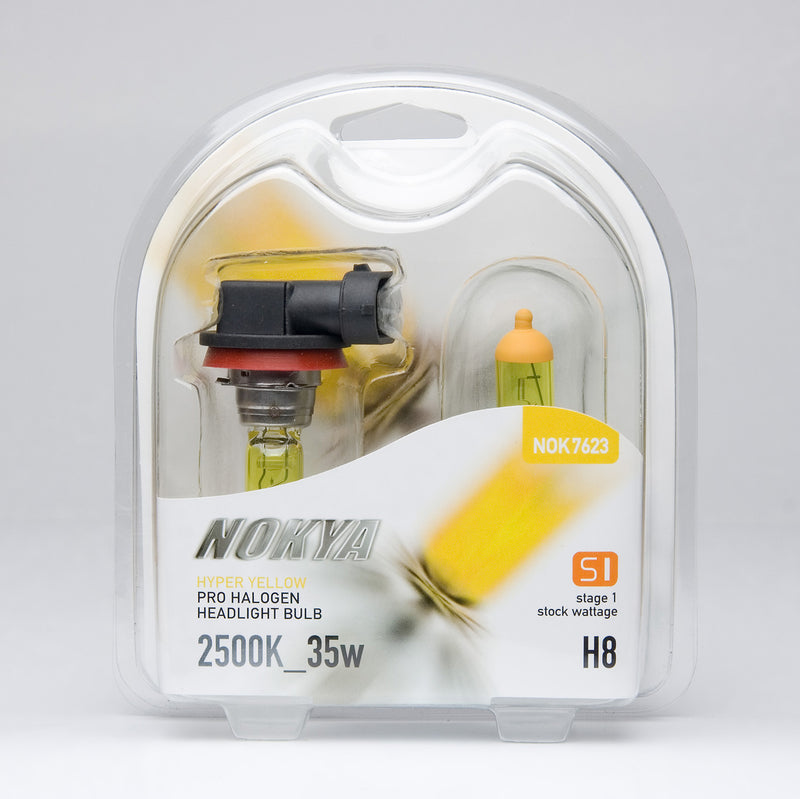 Nokya Hyper Yellow H8 Light Bulbs 2500K 35W (Stage 1)