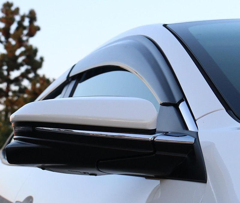 Window Visor Deflector Rain Guard 2016-2021 Honda Civic 4 door Sedan OEM Style Black Trim