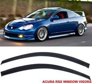 Window Visor Deflector Rain Guard 2002-2006 Acura RSX Dark Smoke 2pcs/set