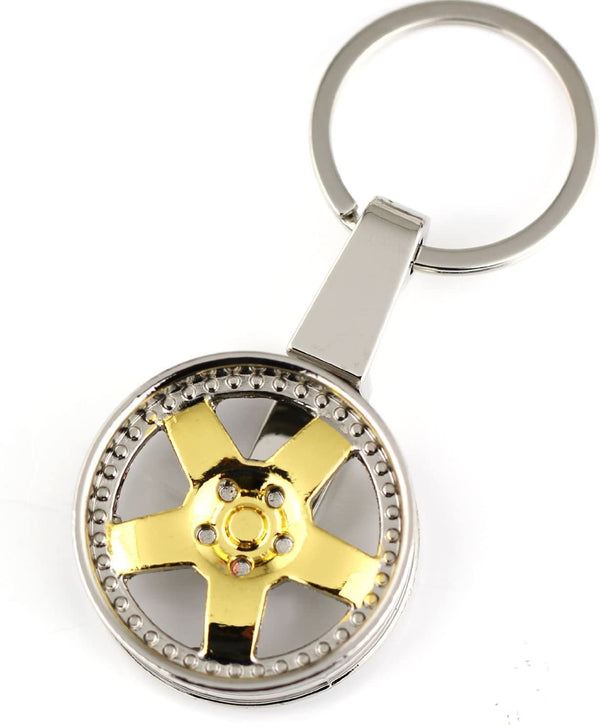 Wheel Design 5-Star Style Rim Keychain